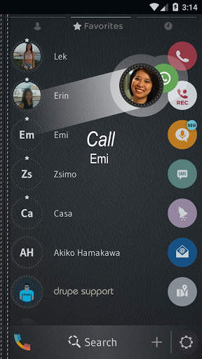 Leather Black Phone Dialer Theme screenshot 5