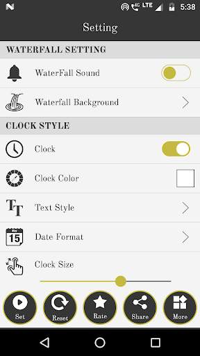 Waterfall digital clock live wallpaper screenshot 3