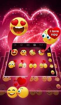 Live Neon Red Heart Keyboard Theme screenshot 1