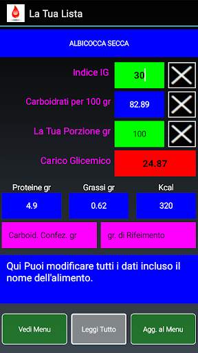 Indice & Carico Glicemico Lite screenshot 5