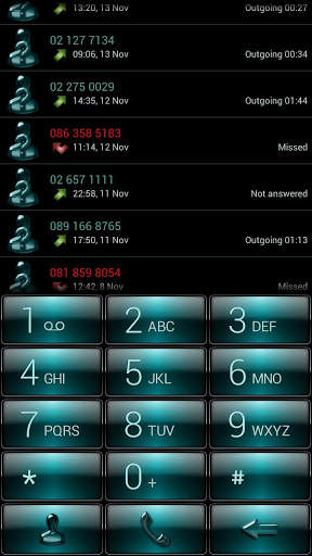 Dialer Dusk AquaGreen Theme screenshot 2