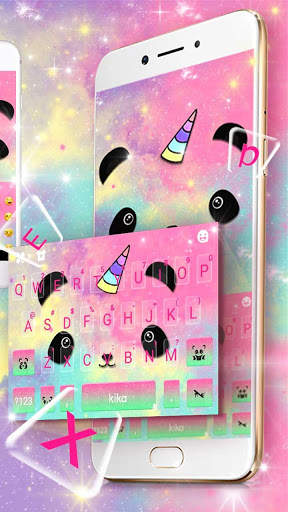 Cartoon Unicorn Panda Keyboard Theme screenshot 1