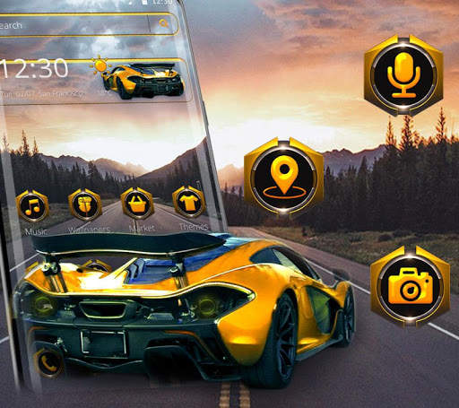 Cool Classic Yellow Car Theme screenshot 2
