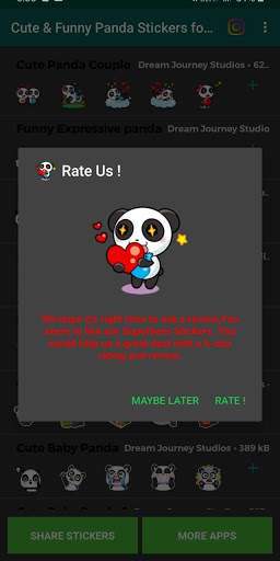 🐼 New Cute & Funny Panda Stickers for WhatsApp screenshot 7