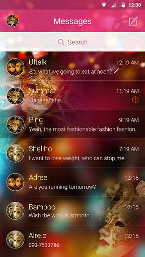 GO SMS PRO MASQUERADE THEME screenshot 3