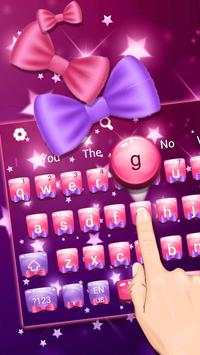 Cute Pink Purple Bow Keyboard Theme screenshot 1
