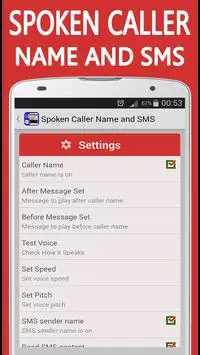 Spoken Caller Name and SMS screenshot 2