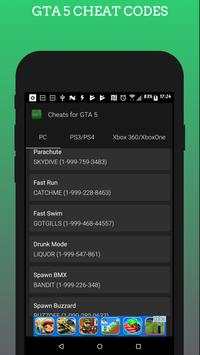 Cheat codes GTA V screenshot 1