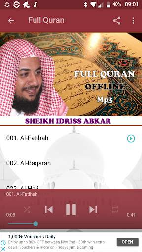 Idriss Abkar OFFLINE Quran Mp3 screenshot 3