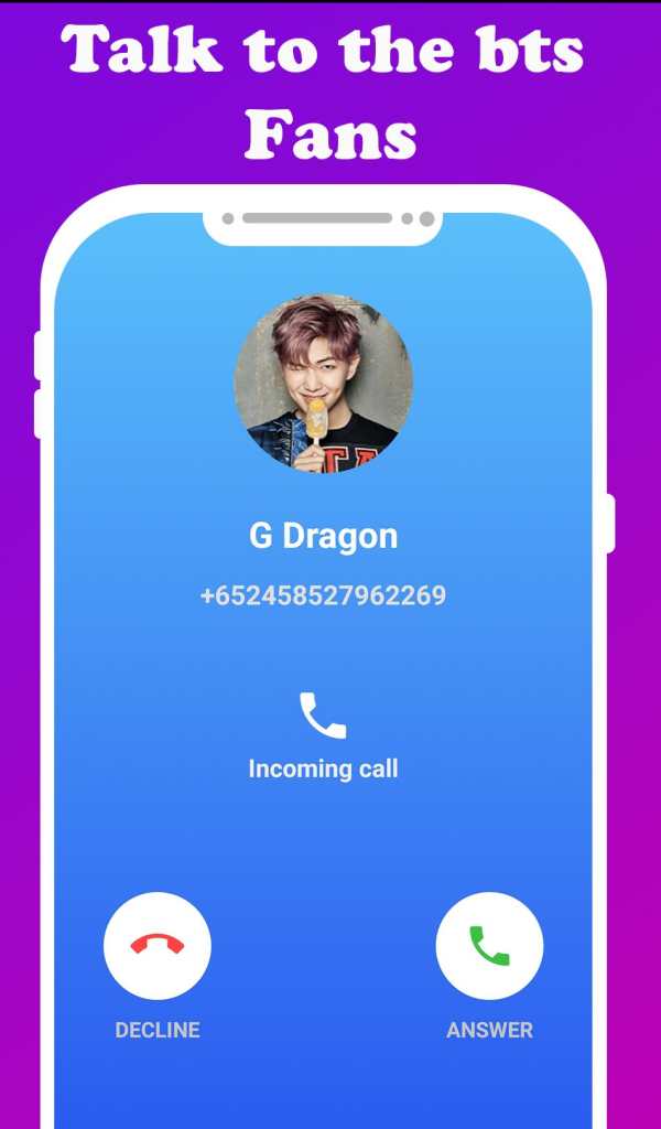 fake call live chat video with bts-prank screenshot 3