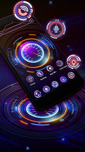 Neon Car Hologram Launcher Theme Live Wallpapers screenshot 2