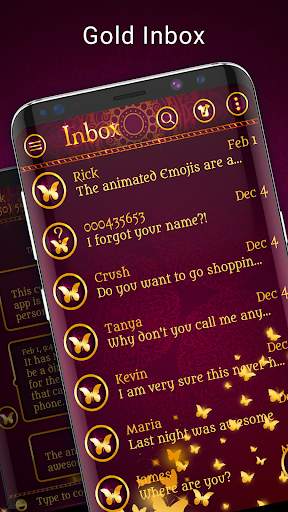 Gold messenger SMS na tema screenshot 1