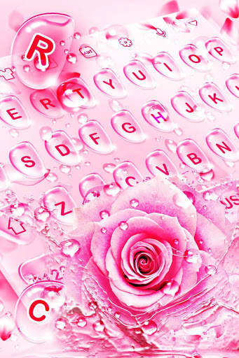 Rose Water Drops Keyboard Theme screenshot 2