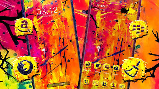 Yellow Red Painting Launcher Theme screenshot 5