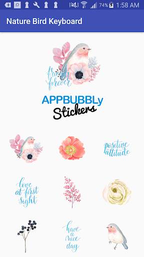 Nature Bird & Flowers Keyboard Stickers for Gboard screenshot 2