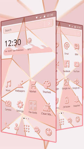 Tema Warna Merah Muda Pastel screenshot 3