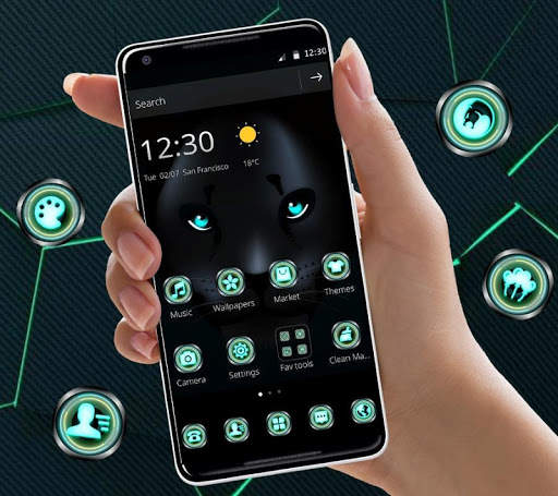 Black Tech Leopard Theme 5 تصوير الشاشة