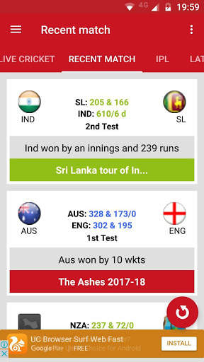 Cricket Live screenshot 1