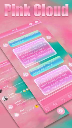Pink Cloud Emoji Keyboard Skin स्क्रीनशॉट 8