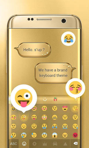 3D Gold 2018 GO Keyboard Theme स्क्रीनशॉट 4