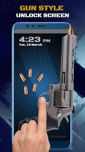 Pistol gunshot lock screen Simulator 3 تصوير الشاشة