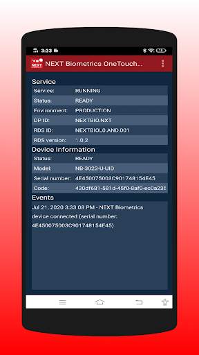 NEXT Biometrics RD Service L0 1 تصوير الشاشة