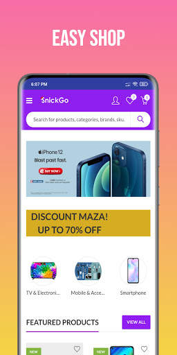SnickGo-India's Electronic & Fashion Shopping App स्क्रीनशॉट 2