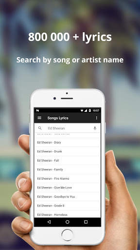 Songs lyrics screenshot 1