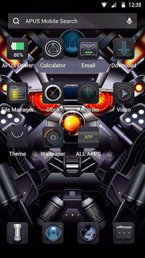 Future Tech Alloy Mech-APUS Launcher theme screenshot 3