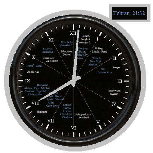 12-hour world clock icon