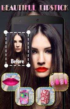 Girls Nail Paint: Lips MakeUp: Beauty Photo Editor screenshot 2