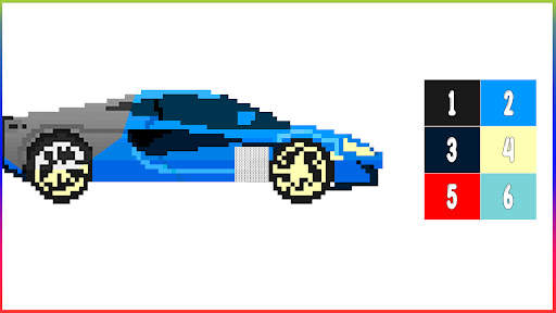 Racing Cars Pixel Art Coloring скриншот 7