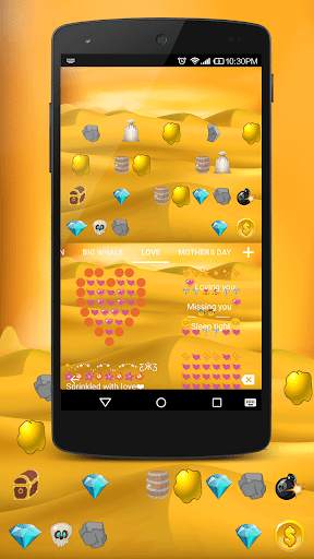 Emoji Keyboard - Gold Mine स्क्रीनशॉट 7