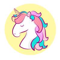 Kawaii Unicorn Birthday logo