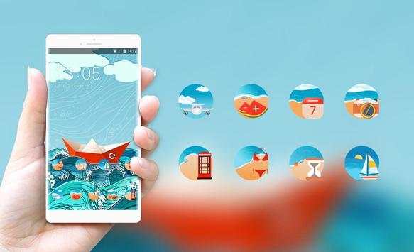 Theme for Android: Paper Sea Boat Live Wallpaper screenshot 4