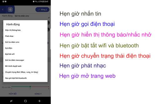 Hẹn giờ - Gọi, Nhắn tin, Wifi screenshot 8