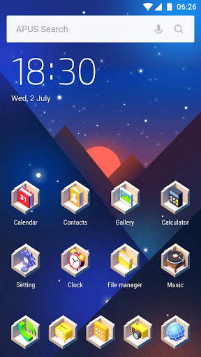 Starry Sky Valley APUS Launcher theme screenshot 1