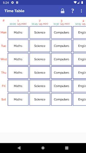 Time Table скриншот 1