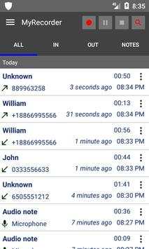 Automatic voice call recorder and audio notes скриншот 1
