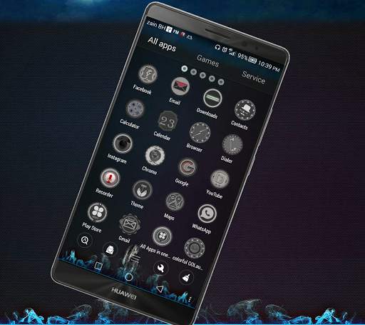 Black go launcher theme screenshot 6