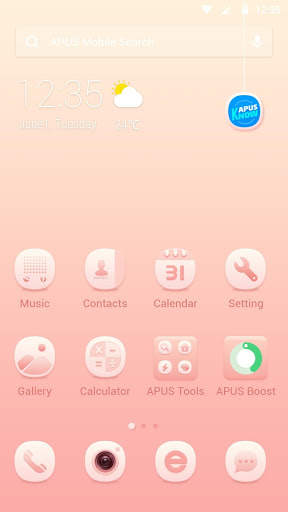 Simple Apricot Pink APUS Launcher theme screenshot 1