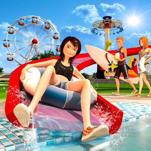 Water Park Racing Kids Aqua Park Water Slide Games icon