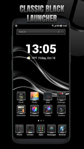 Metallic Black Theme Launcher 2019 screenshot 1