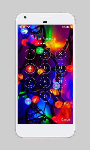 Christmas Lights Garlands HD Wallpaper Lock Screen screenshot 2