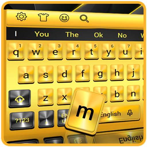 Black and Golden Keys Keyboard Theme 10001002