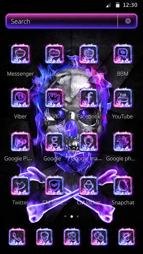 Flaming Violet Skull Theme screenshot 5