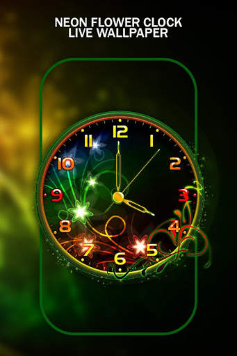 Neon Flower Clock Live Wallpaper screenshot 2