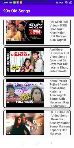 90 Music Videos : Old Hindi songs screenshot 4