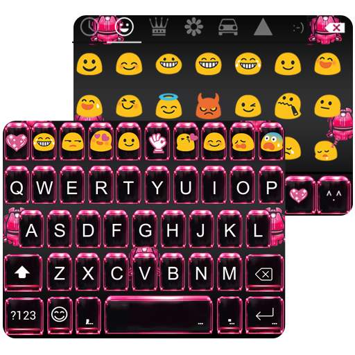 Pink Neon Emoji Keyboard Theme 1.1.4