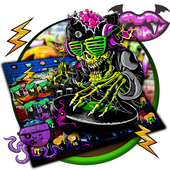 Tema della tastiera Music Graffiti Skull DJ icon
